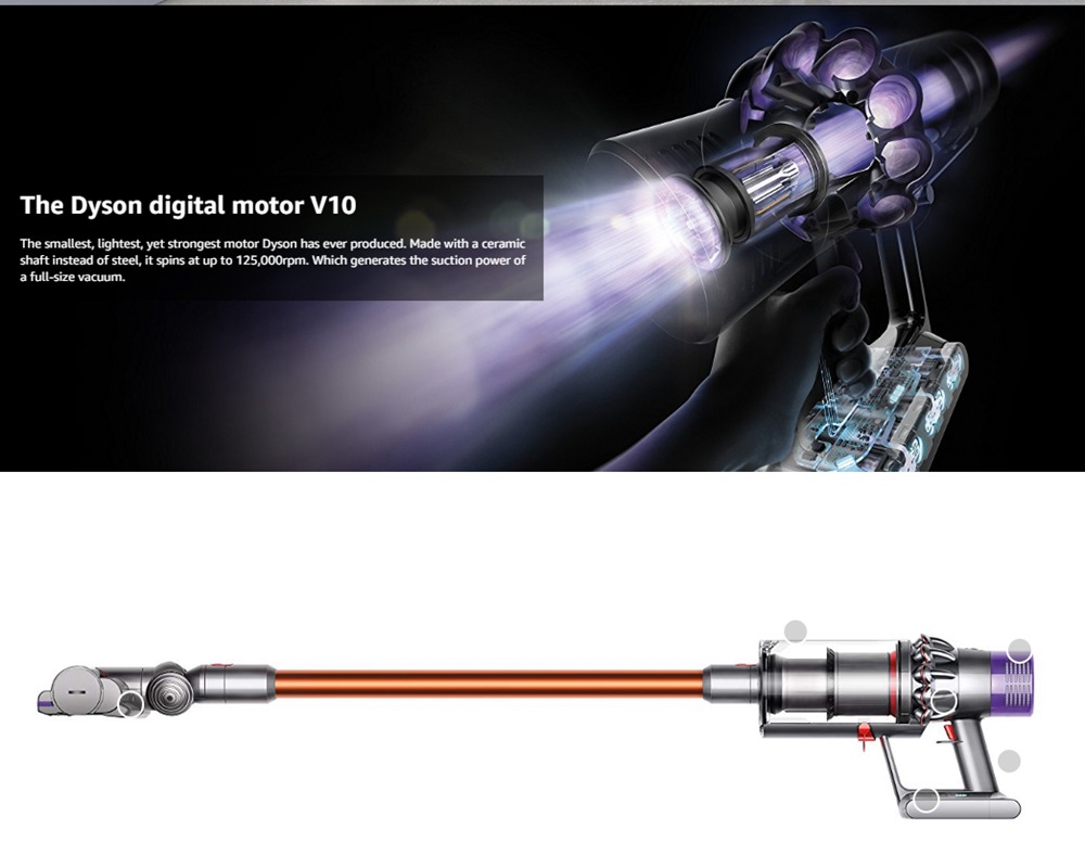 dyson v10 suction power aw