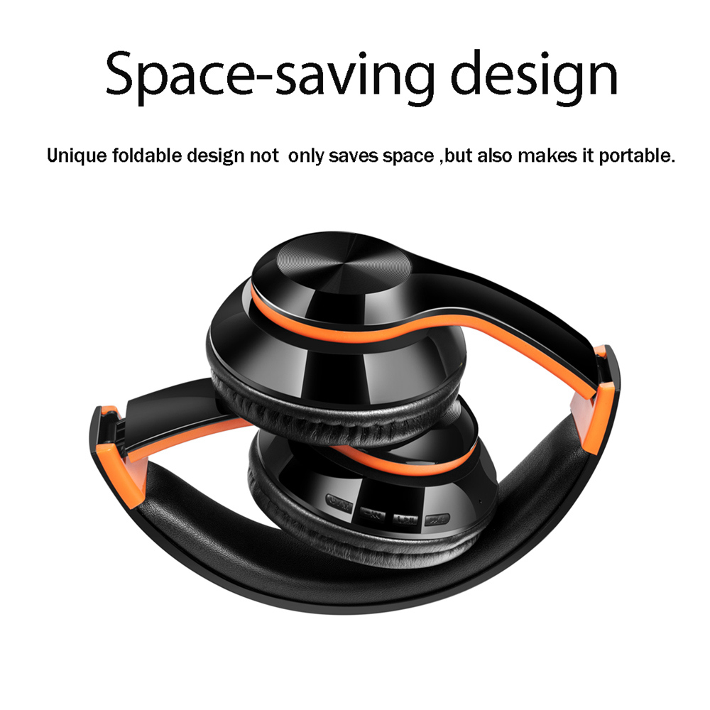 WZ8 Wireless Bluetooth 5.0 Headphone Stereo Bass Noise Cancelling - Orange