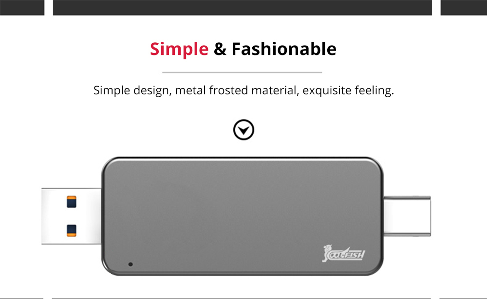 Coolfish GO NGFF 256GB SSD Multifunctional Dual-purpose External Solid State Drive Max Read Speed 480MB/S M.2 Interface - Dark Gray