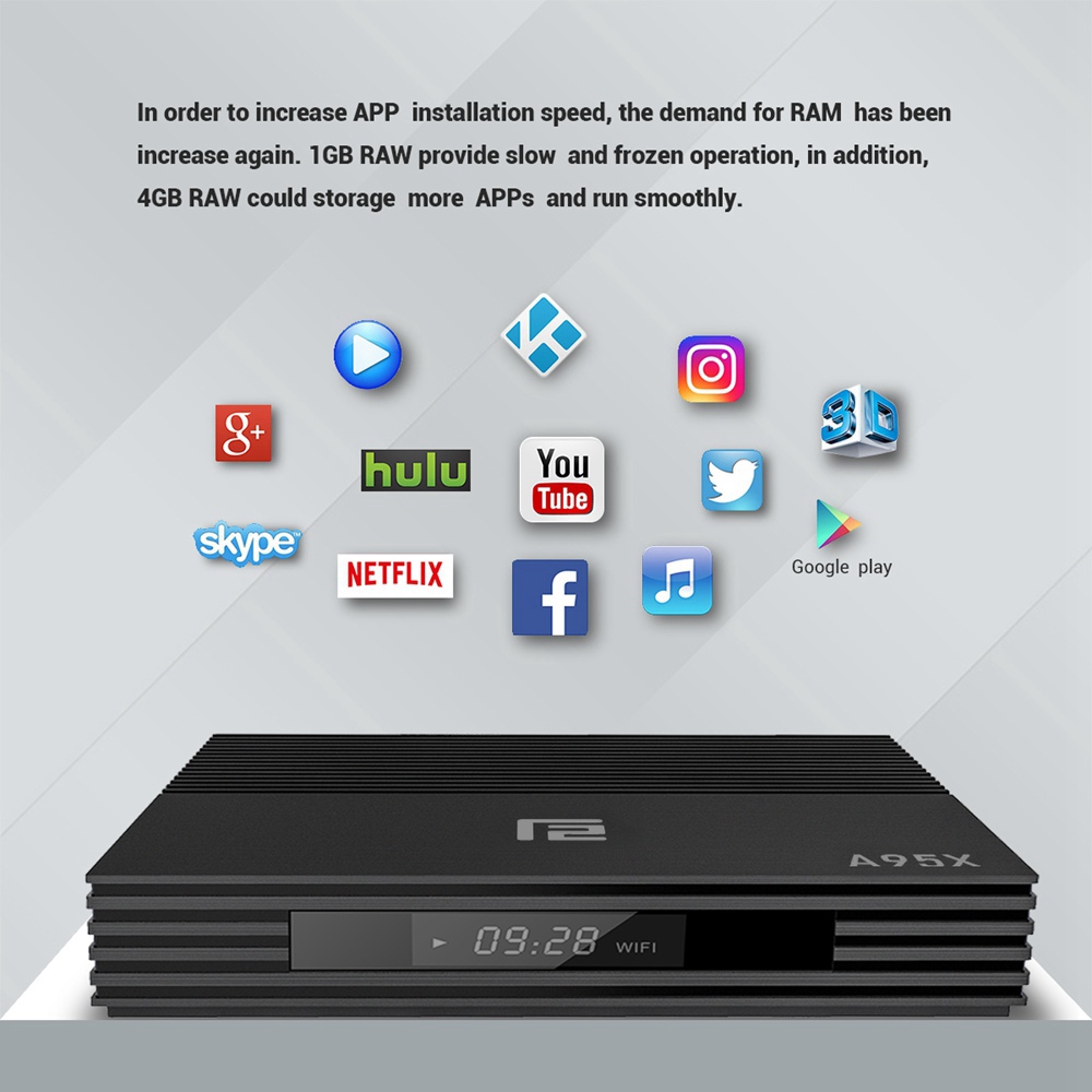 A95X F2 Amlogic S905X2 Android 9.0 4GB / 32GB TV Box with IR Remote 2.4G WiFi LAN