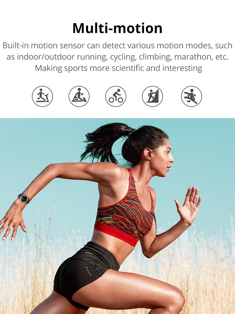 MAKIBES M4C Smart Watch GPS Bluetooth Heart Rate Monitor Call Message Reminder Music Player - Black