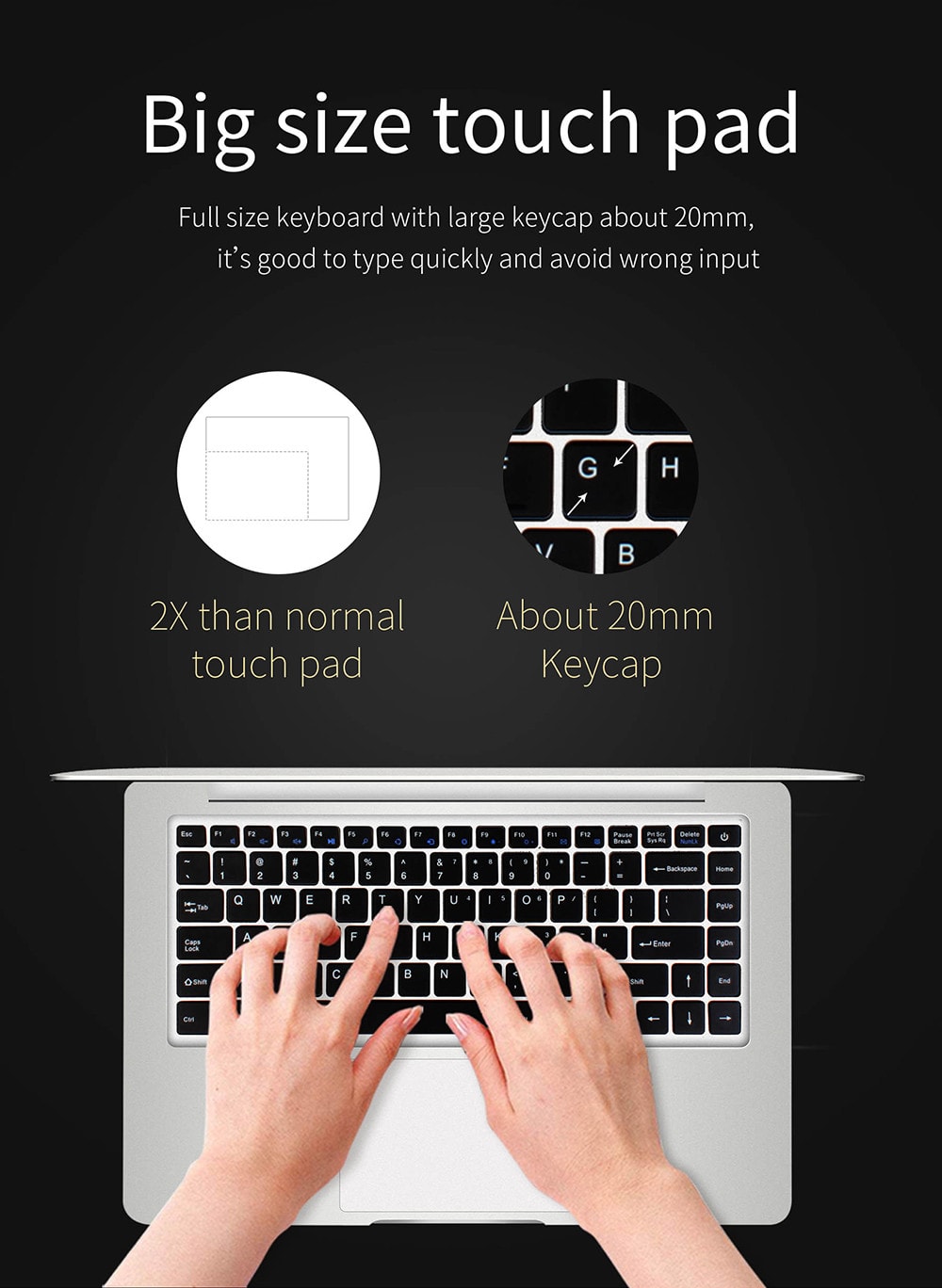 Jumper EZbook 3 Plus 14.1" Notebook Windows 10 Intel Core m3-7Y30 Dual Core 2.6GHz 8GB RAM 128GB HDMI Wifi Bluetooth USB3.0 Camera - Silver
