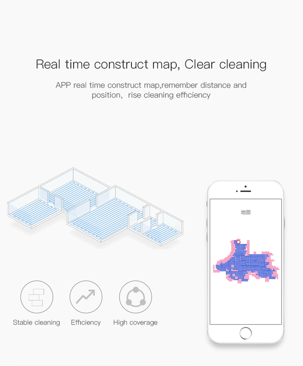 PHIYU A3S Robot Vacuum Cleaner with Camera Audio Communication APP Remote Control Gyro Sensor Auto Recharge - Black
