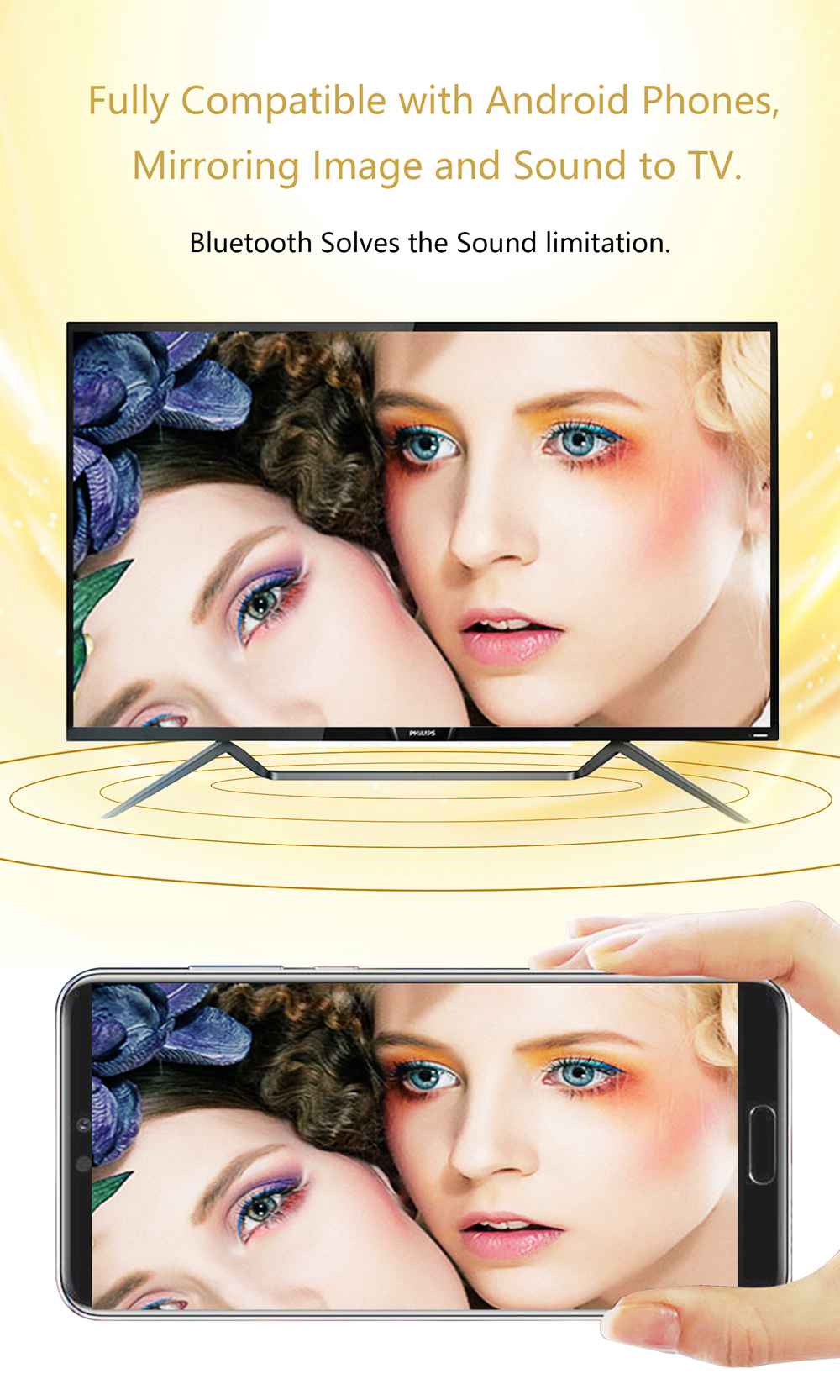 WeCast L9 VGA & HDMI Dual Display Screen Projector Fully Compatible with Android/iOS/Type - C Devices USB Mirroring Sound and Image to TV