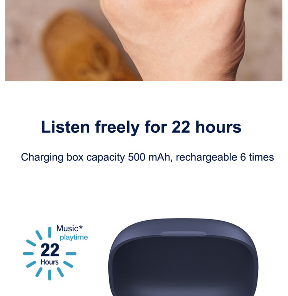 Sanag P5 Bluetooth 5.0 TWS Earbuds Binaural Call Fingertips Control Siri Google Assistant 500mAh Charging Case IP5 with Mic - Blue