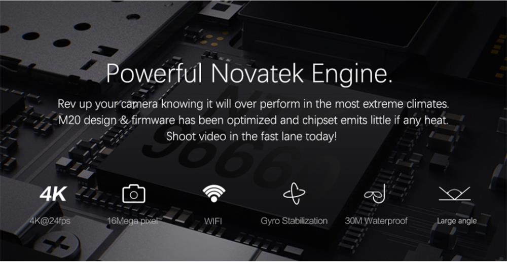 SJCAM M20 WiFi Action Camera 16MP Sony IMX206 Sensor 166 Degree Angle Len Gyro Stabilization With Waterproof Case - Blue