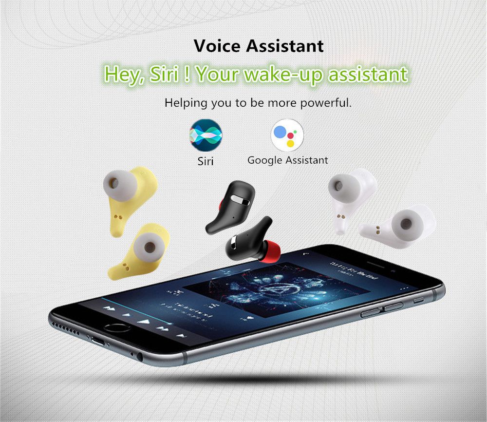 BINANI Mini A8 HiFi Bluetooth V5.0 Earbuds IPX5 Water Resistant 700 mAh Charging Box  -  Yellow