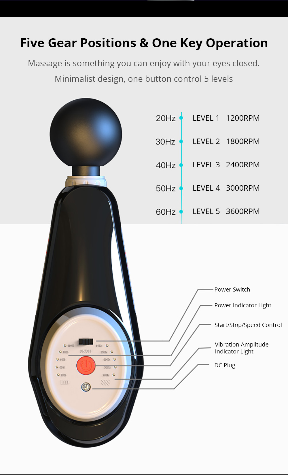Electric Massage Gun Relax Muscle Therapy Device - Black
