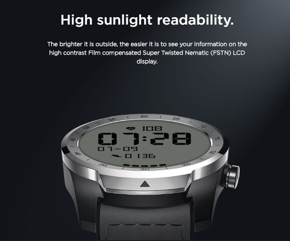 Ticwatch PRO Smart Watch 1.4 Inch OLED/LED Double Screens Heart Rate Monitor IP68 Built-in GPS Google Pay - Black