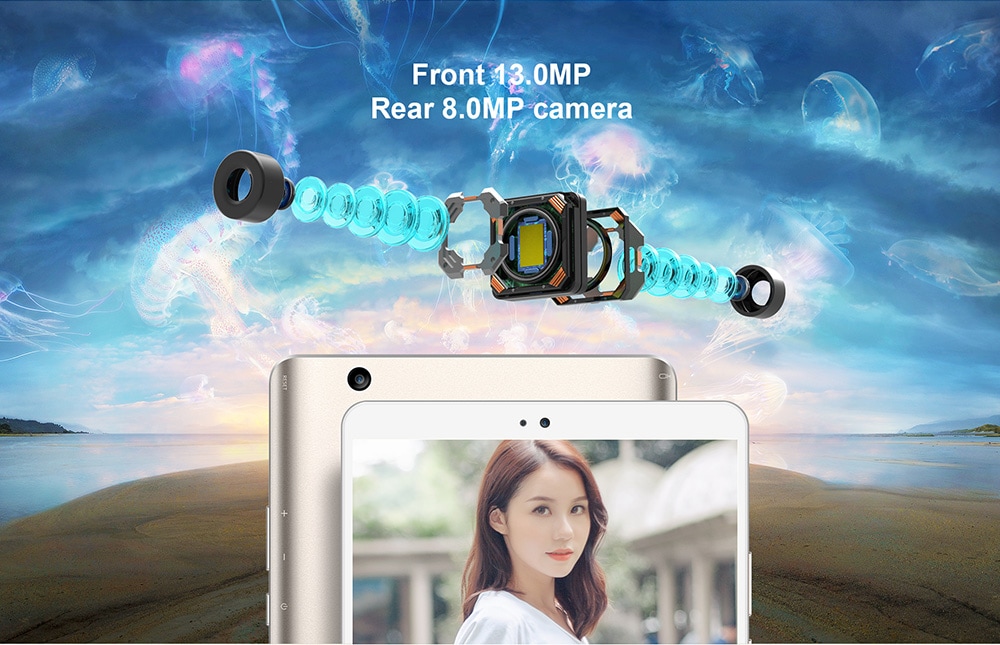 Teclast T8 Tablet MediaTek MT8176 Quad Core 2.1GHz 8.4 Inch 2560x1600 IPS 4GB RAM  DDR3L 64GB ROM  eMMC  WIFI Android 7.0 - White/Gold