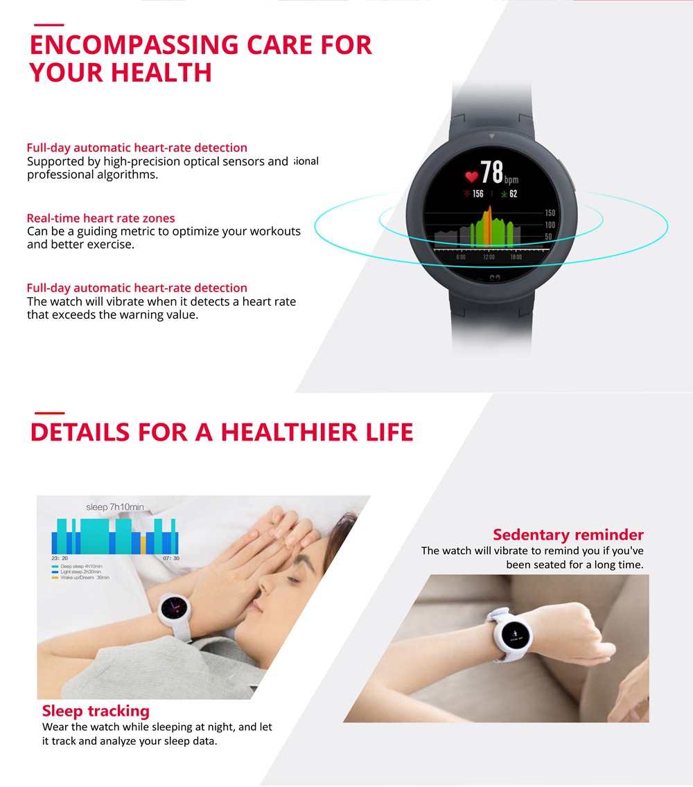 Huami AMAZFIT Verge Lite Smartwatch 20 Days Battery Life 1.3 Inch AMOLED Screen Built-in GPS Heart Rate Monitor Global Version - Deep Gray