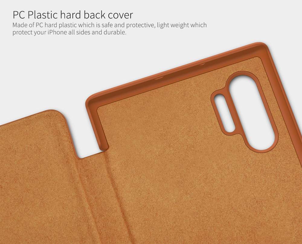 NILLKIN Protective Leather Phone Case For Samsung Galaxy Note 10+ / Note 10+ 5G Smartphone - Red