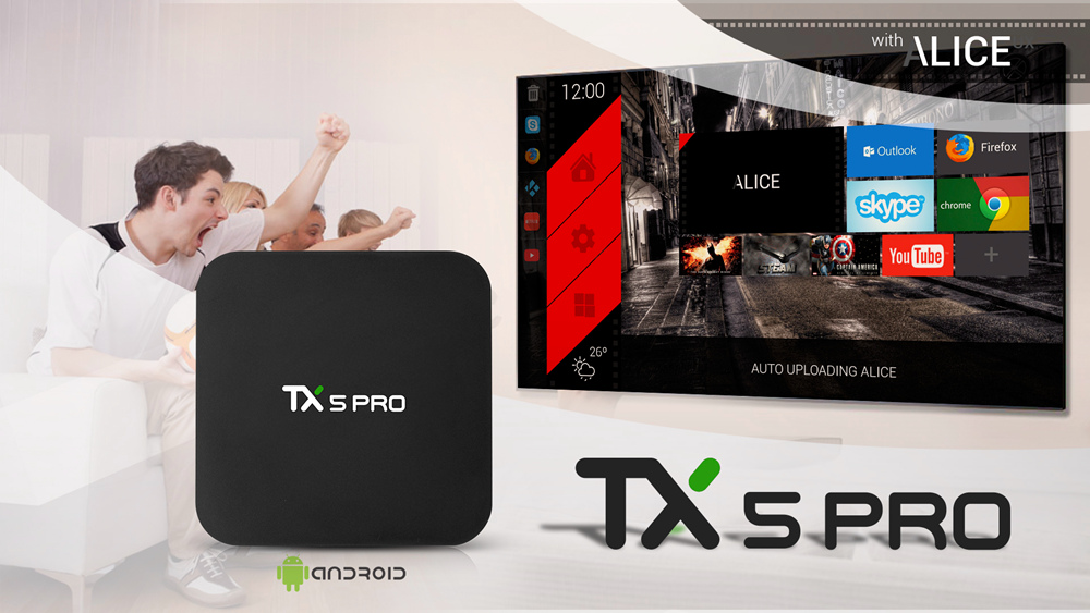 Tanix TX5 Pro Amlogic S905X2 Android 8.1 4GB/32GB TV Box 2.4GHz + 5GHz WiFi Bluetooth 4.1 Support 4K H.265 Media Player - Black