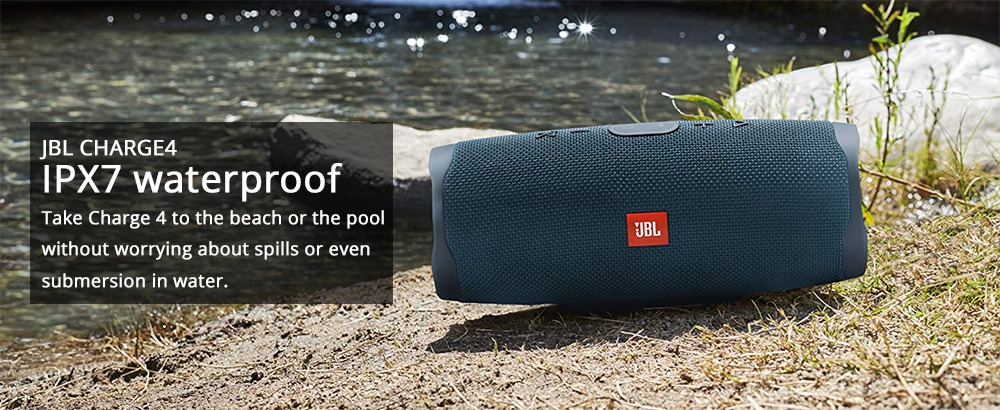 JBL Charge 4 Bluetooth HD Stereo Speaker IPX7 Type-C 20 Hours Playtime - Blue