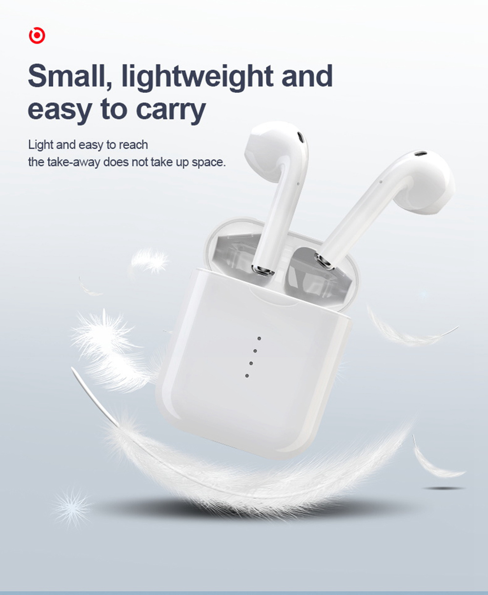 i10 TWS Bluetooth 5.0 Earbuds Tap Control Automatically Pairing - White