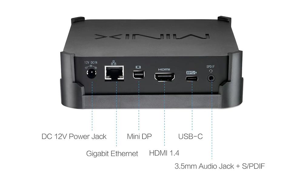 MINIX NEO N42C-4 Licensed Windows 10 Pro 64bit Intel Apollo Lake N4200 4GB/32GB Mini PC 2.4G/5G WiFi Gigabit LAN Bluetooth USB3.0 - Black