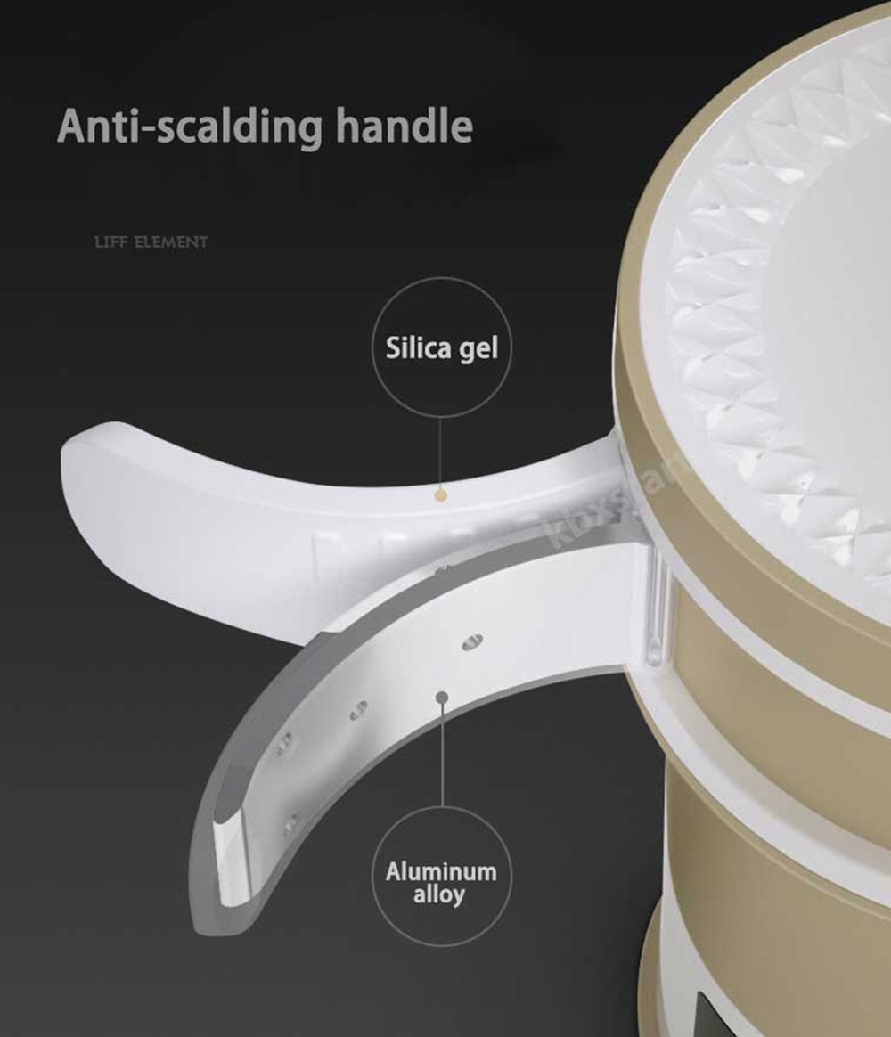 Life Element i25 Electric Folding Kettle 600ML Portable Ultrathin Boil Dry Protection For Travel - khaki