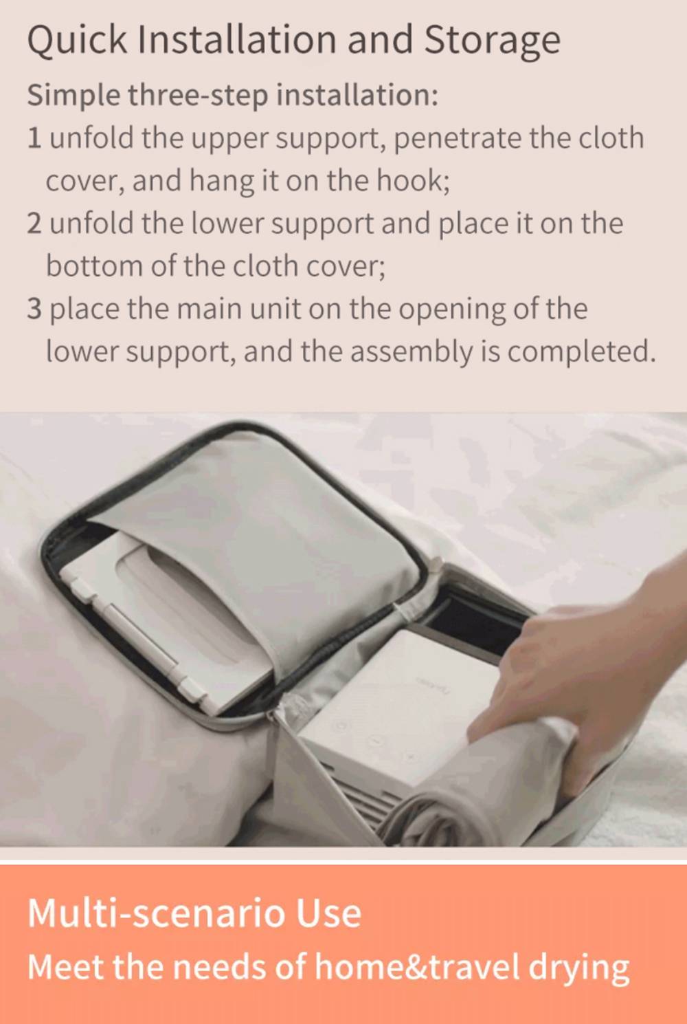 Cleanfly Intelligent Clothes Dryer 600W Portable APP Control For Home Travel From Xiaomi Youpin - White