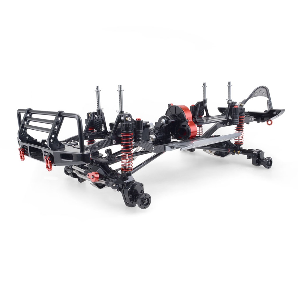 Upgrade Gate Bridge 313mm Wheelbase CNC Aluminum And Carbon Fiber Chassis With Power System For 1/10 AXIAL SCX10 II RC Rock Crawler Climbing Vehicle