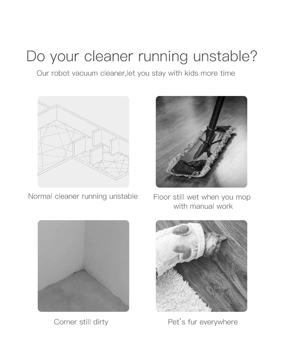 PHIYU A3S Robot Vacuum Cleaner with Camera Audio Communication APP Remote Control Gyro Sensor Auto Recharge - Black