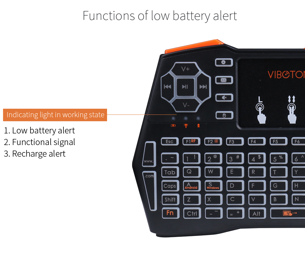 VIBOTON i8 Plus Backlight 2.4G Wireless Keyboard Air Mouse Multi-touch Pad XBOX 360 PS4 TV Box Android TV Pad PC