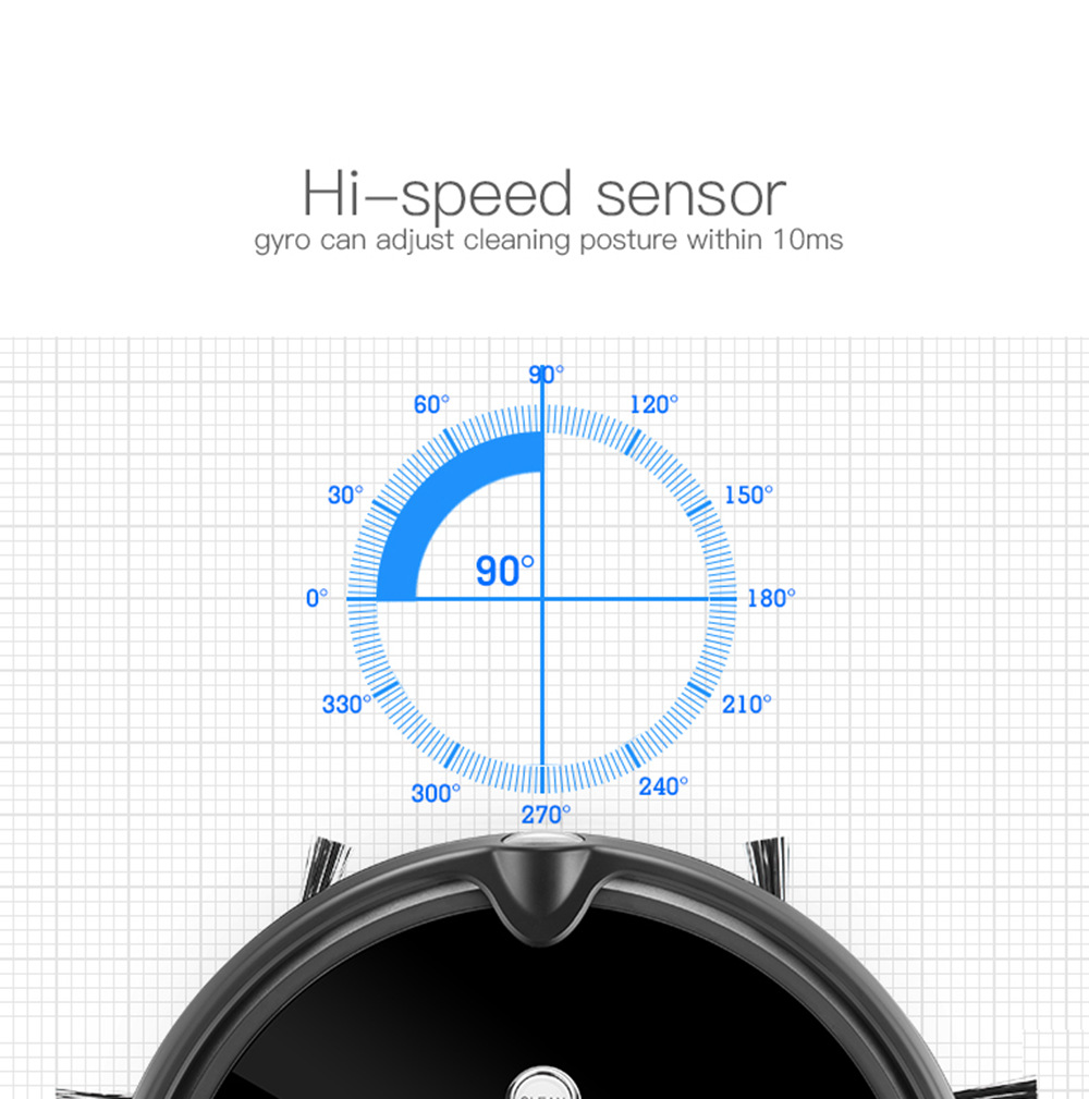 PHIYU A3S Robot Vacuum Cleaner with Camera Audio Communication APP Remote Control Gyro Sensor Auto Recharge - Black