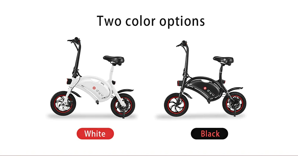 [Standard Edition] F-wheel D1 DYU Electric Bike Folding Design Smart Controlling 12 Inch Wheels - Black