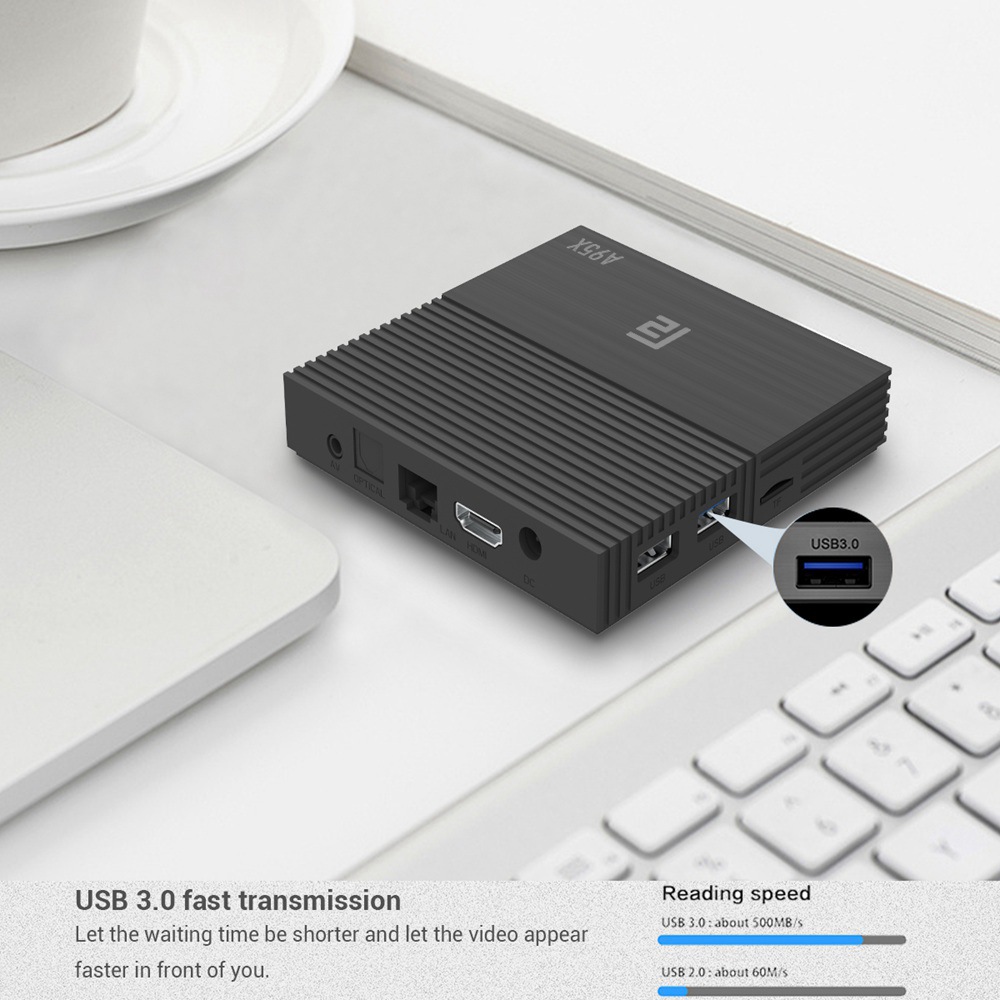 A95X F2 Amlogic S905X2 Android 9.0 4GB / 32GB TV doboz IR távvezérlővel 2.4G WiFi LAN