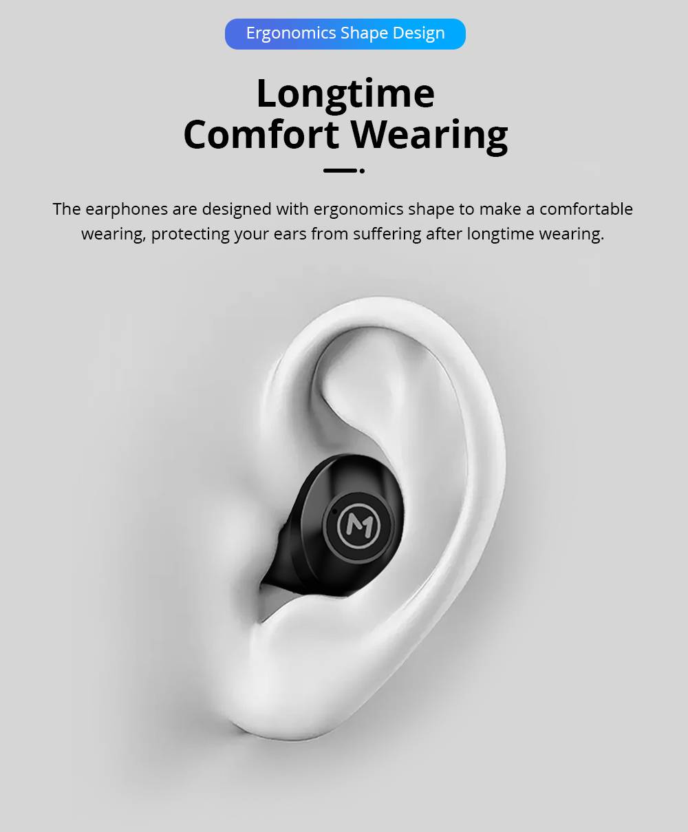 Maxchange P7 Bluetooth 5.0 TWS Earphones HD Binaural Call IPX5 White