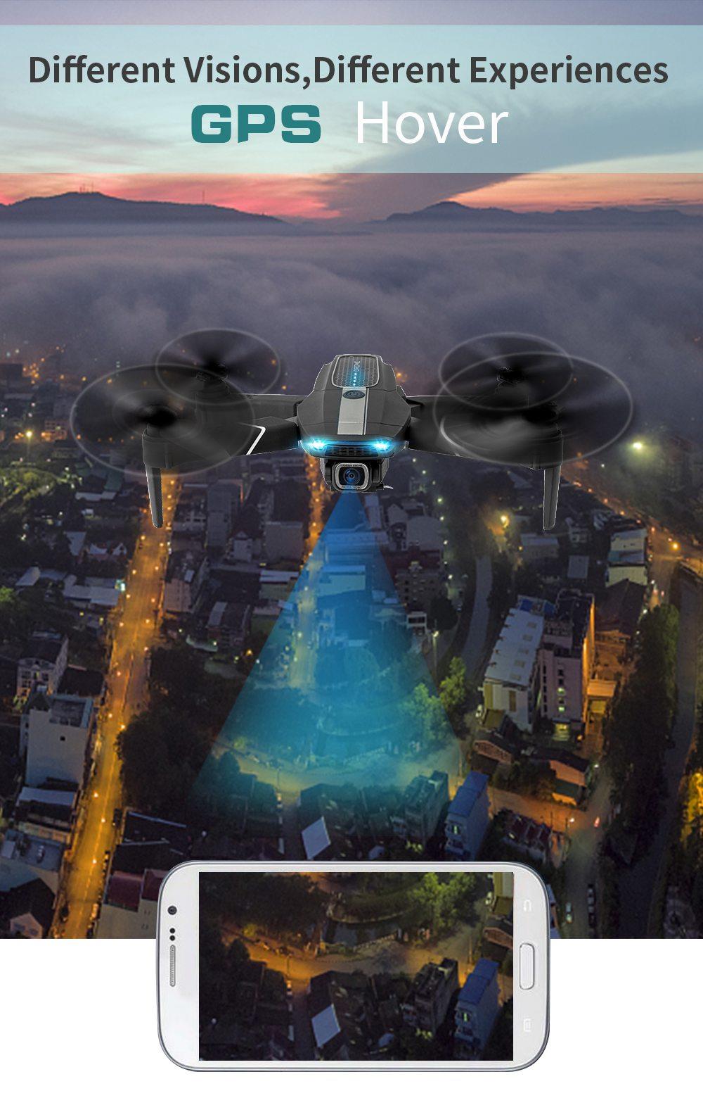 JDRC JD-22S 4K 5G WIFI FPV Foldable GPS RC Drone With Adjustable UHD Camera 16mins Flight Time Follow Me Mode RTF - Two Batteries With Bag
