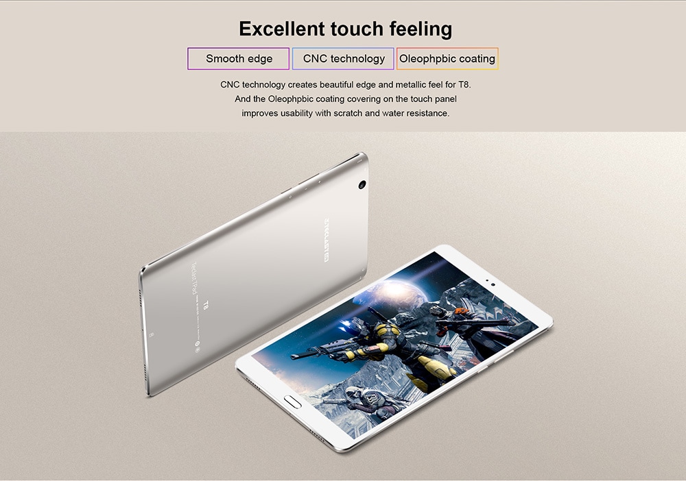 Teclast T8 Tablet MediaTek MT8176 Quad Core 2.1GHz 8.4 Inch 2560x1600 IPS 4GB RAM  DDR3L 64GB ROM  eMMC  WIFI Android 7.0 - White/Gold