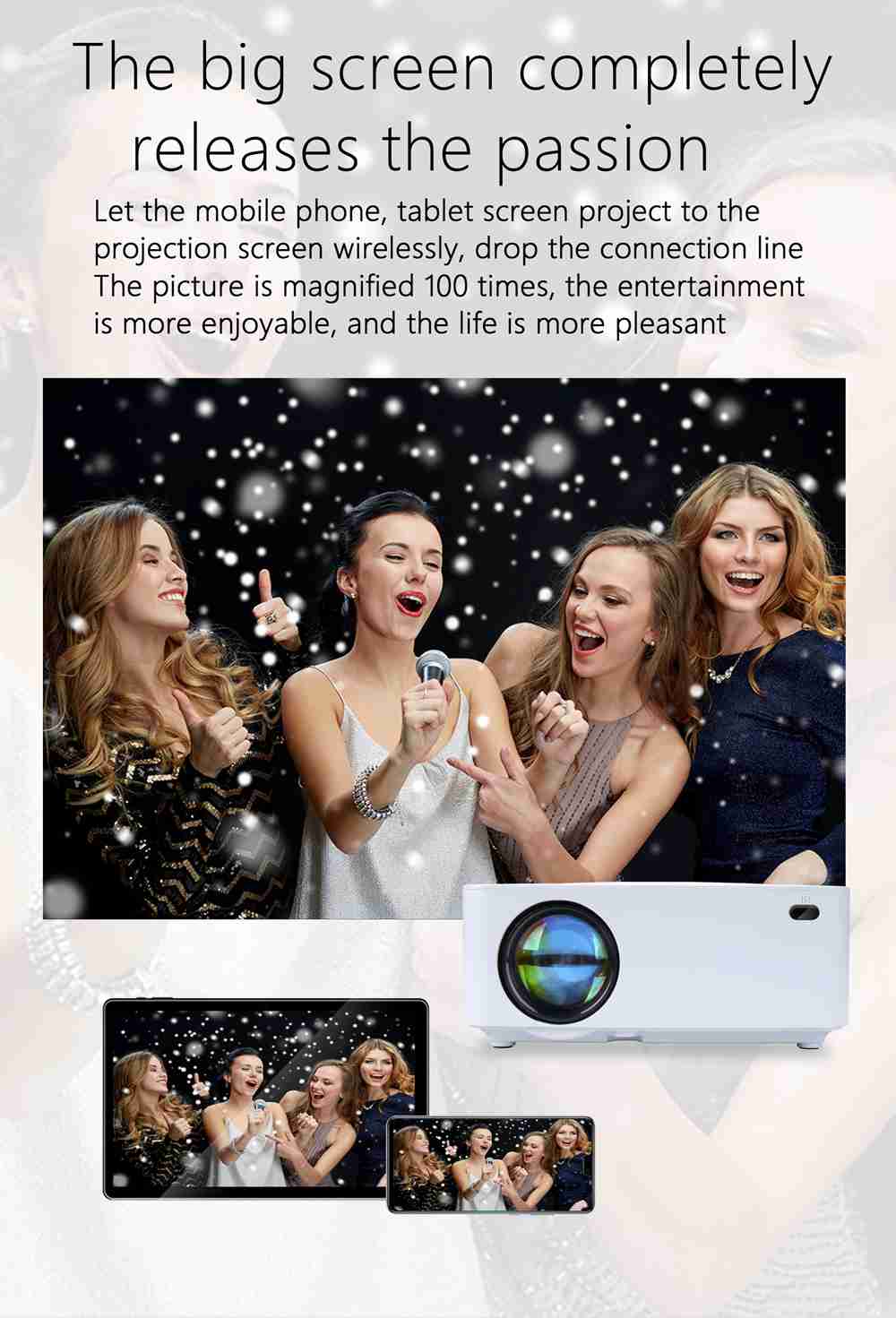 P6 Miracast 1800 Lumens HD Projector Wireless USB HDMI Support DLNA/Miracast/Airplay/Airplay Mirroring Function