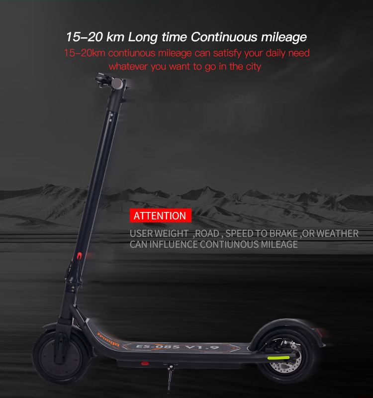 Freego ES-08S Folding Electric Scooter 350W Motor Max 25KM/H LCD Display Screen 8.5 Inch Tire - Black