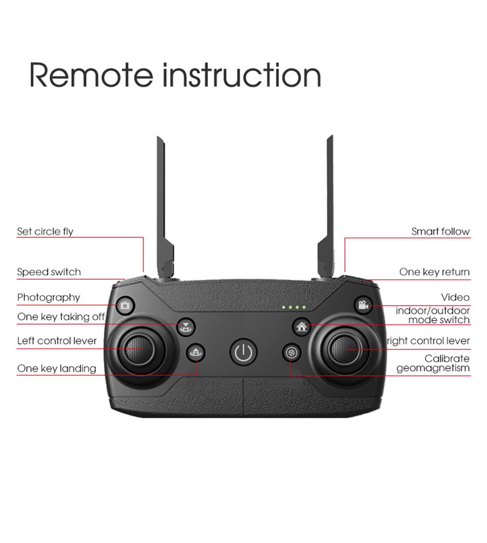 SHRC H1G 1080P 2.4G WiFi GPS FPV RC Drone Follow Me Mode RTF White - Two Battery