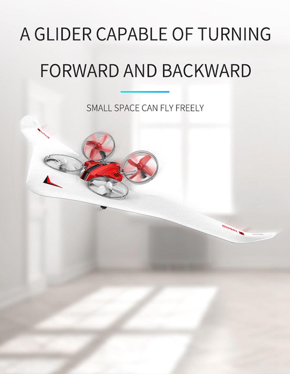 L6082 Air Genius RC Quadcopter Airplane Tiny Whoover All-In-One DIY 2.4G RC Drone For Kids Gift RTF Red - Three Batterie Version