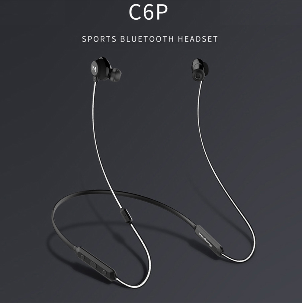 Maxchange Qule-C6P Bluetooth Neckband Earphones HiFi Stereo Noise Reduction 7 Hours Playtime - Black