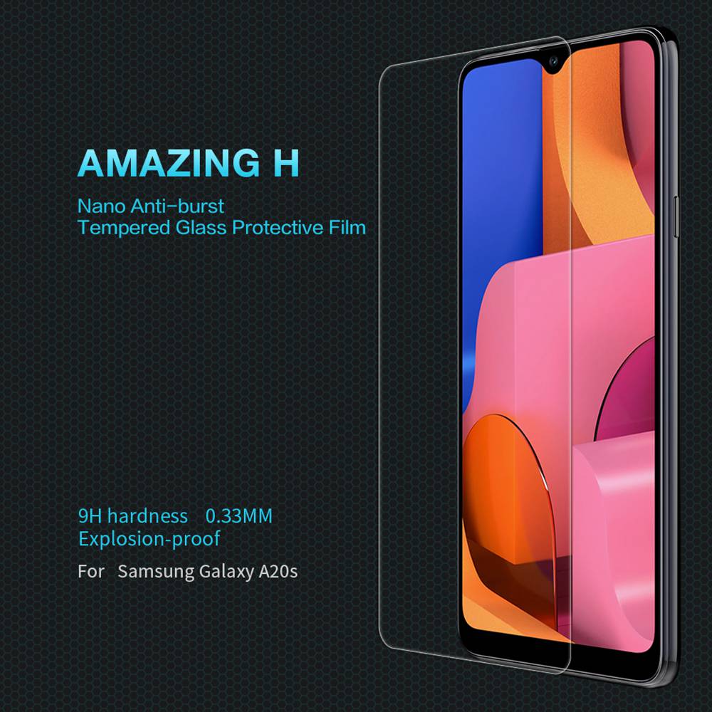 Nillkin 3D H Explosion-proof Glass Membrane Screen Protector For Sumsung Galaxy A20s - Transparent