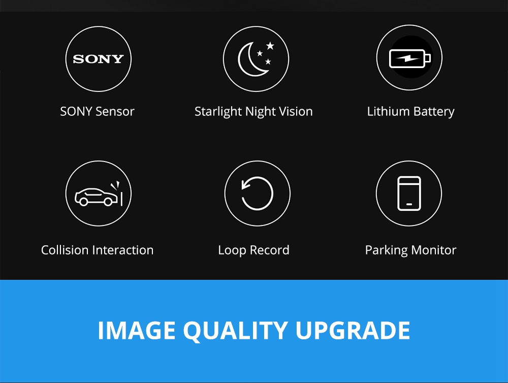 Xiaomi 70 Mai Smart Recorder 1S 1080P Car DVR Intelligent Voice Control Single Lens - Black