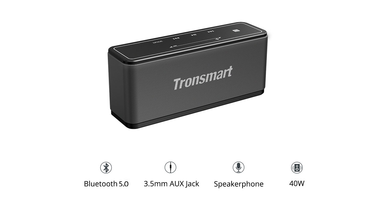 Tronsmart Element Mega SoundPulse™ Bluetooth 5.0 Speaker With Powerful 40W Max Output 3D Digital Sound TWS Intuitive Touch Control - Black 20 Tronsmart Element Mega SoundPulse™ Bluetooth 5.0 Speaker with Powerful 40W Max Output 3D Digital Sound TWS Intuitive Touch Control - Black