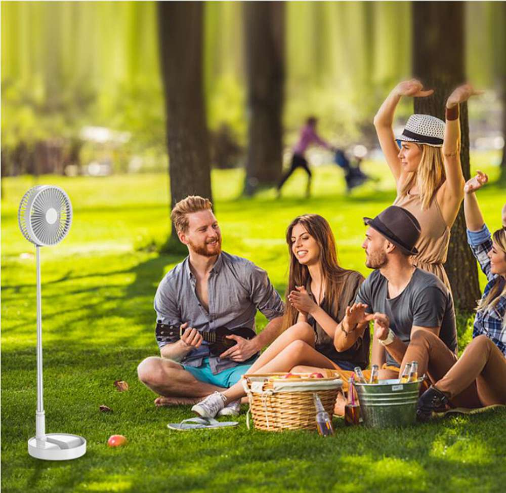 Mini Foldable Stretchable Fan Ultra Compact Pedestal Fan 7200mAh - Pink