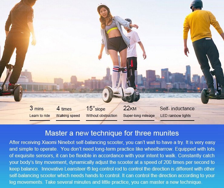 [US Stock] Xiaomi Mi Scooter Mini Self-balancing Scooter 700W 16km/h 22km Long Mileage with Smart System Beginner Mode Bluetooth Remote Control  - Black