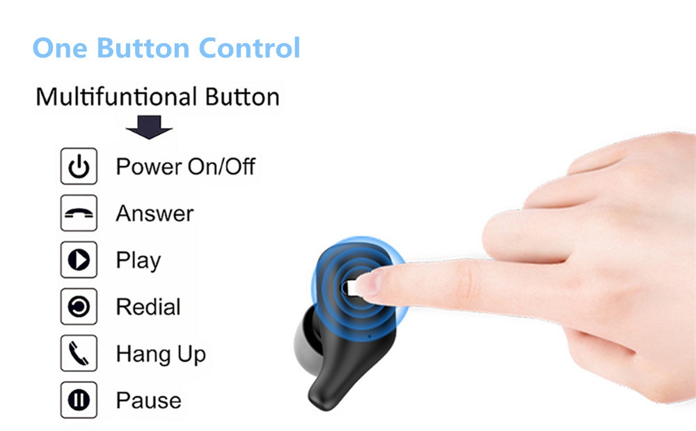 BINANI Mini A8 HiFi Bluetooth V5.0 Earbuds IPX5 Water Resistant 700 mAh Charging Box  -  Yellow