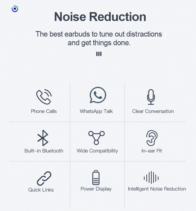 i10 TWS Bluetooth 5.0 Earbuds Tap Control Automatically Pairing Stereo Sound - White