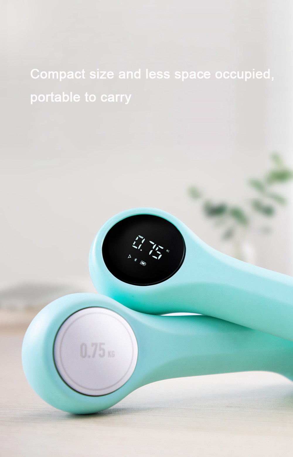 2pcs Move It Beat Smart Dumbbell 0.5KG Portable Mini USB Charging Fitness Equipment From Xiaomi Youpin - Cyan