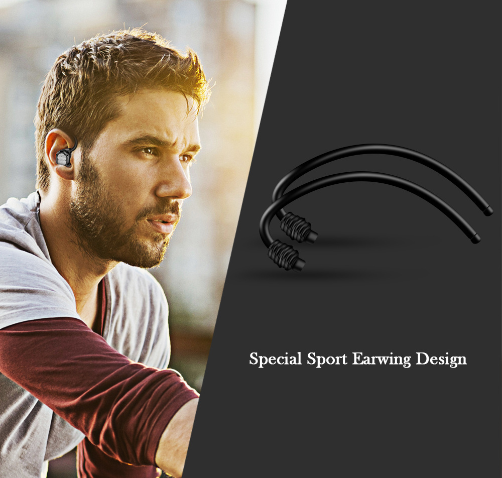 TWS-8 Bluetooth 5.0 Earbuds with Mic IPX4 Water Resistant - Black