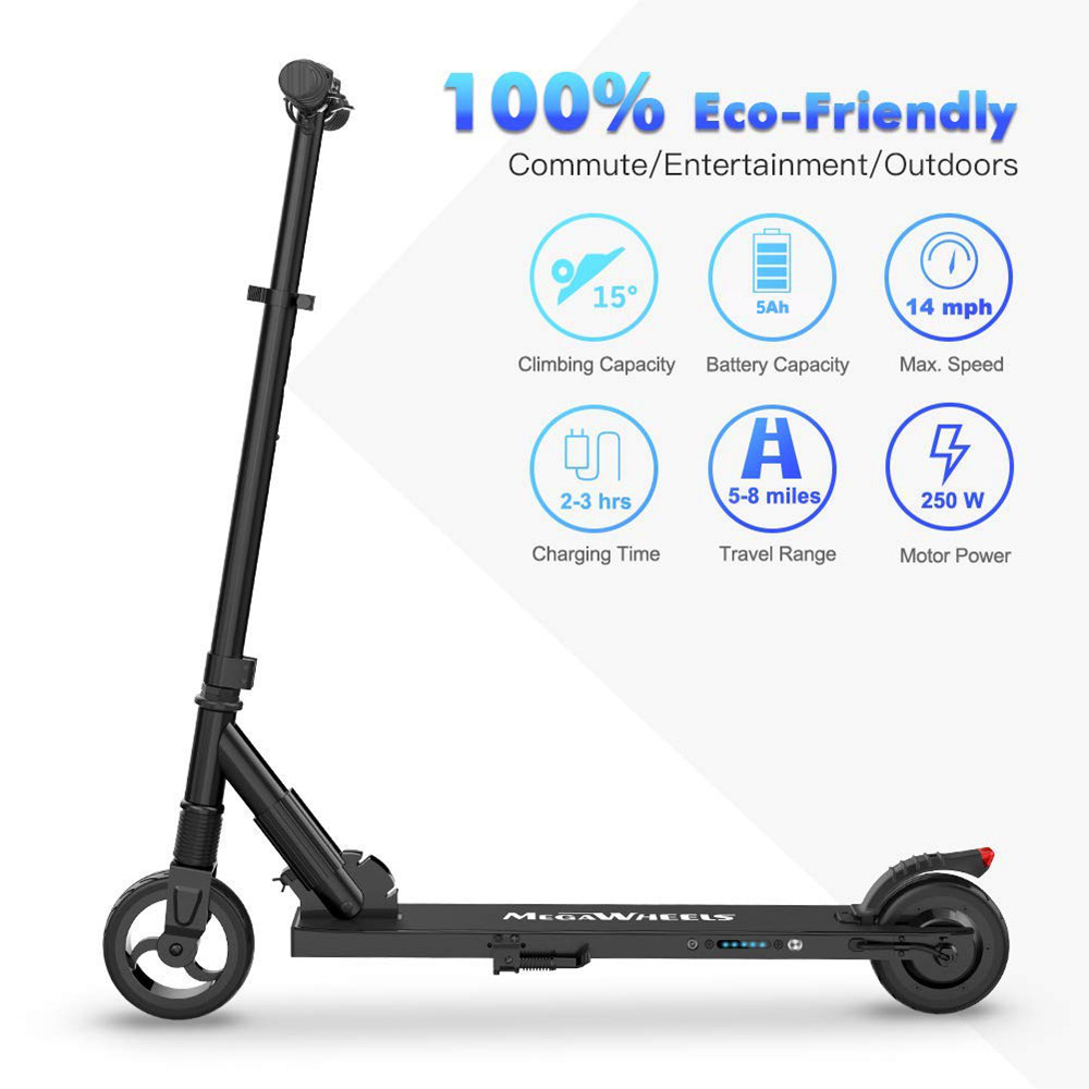 Megawheels S1-5 Portable Folding Electric Scooter 250W Motor Black