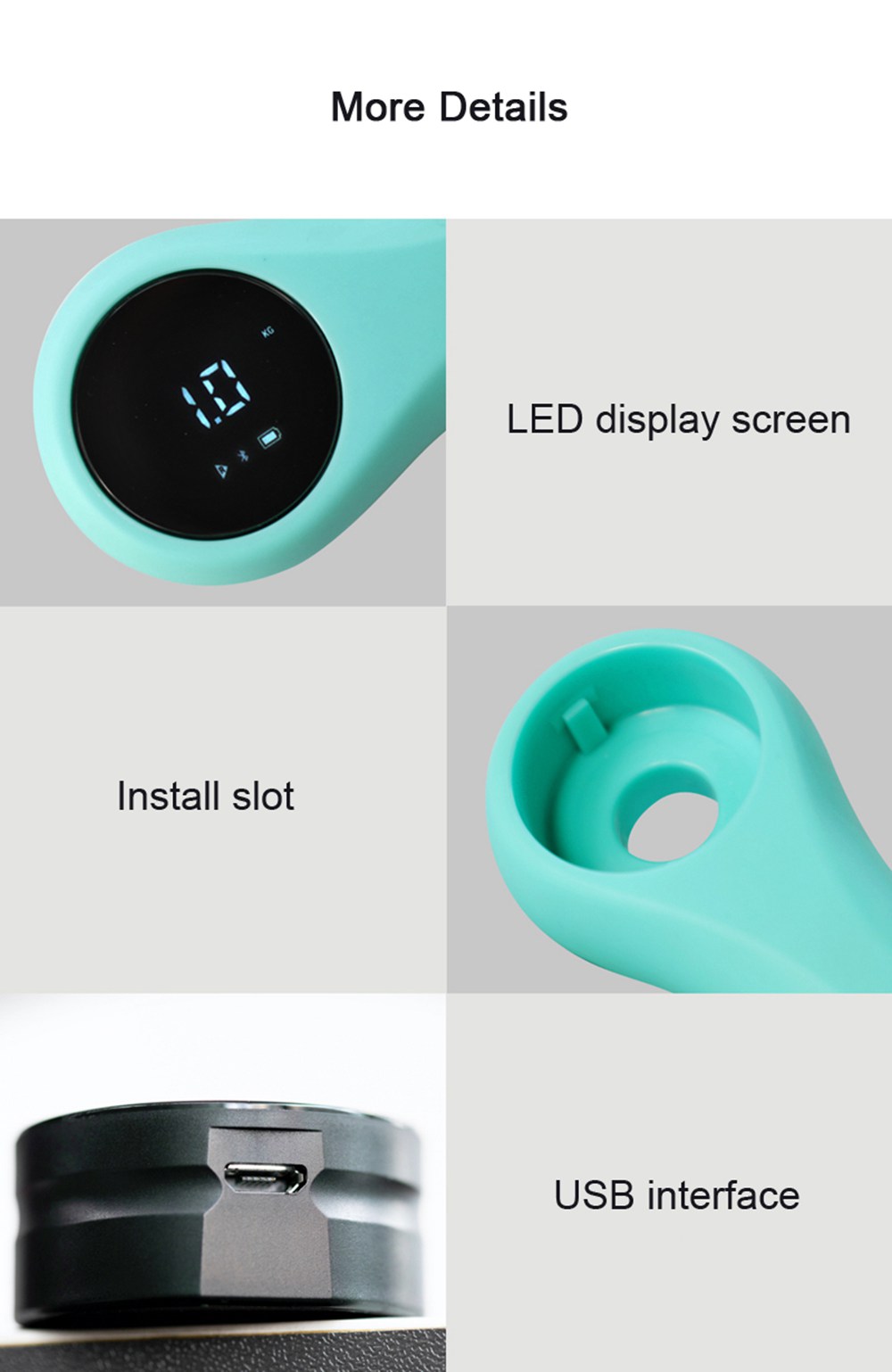 2pcs Move It Beat Smart Dumbbell 0.5KG Portable Mini USB Charging Fitness Equipment From Xiaomi Youpin - Cyan