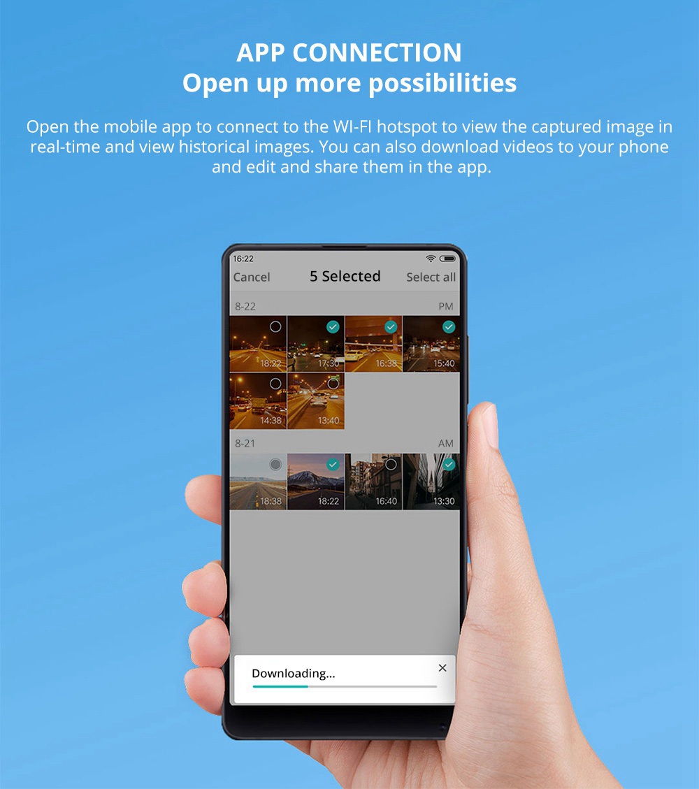 Xiaomi 70 Mai Smart Recorder 1S 1080P Car DVR Intelligent Voice Control Single Lens - Black