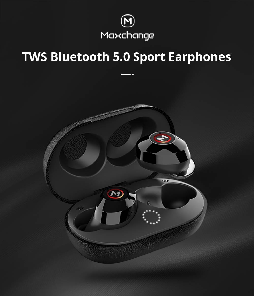 Maxchange P7 Bluetooth 5.0 TWS Earphones HD Binaural Call IPX5 Black