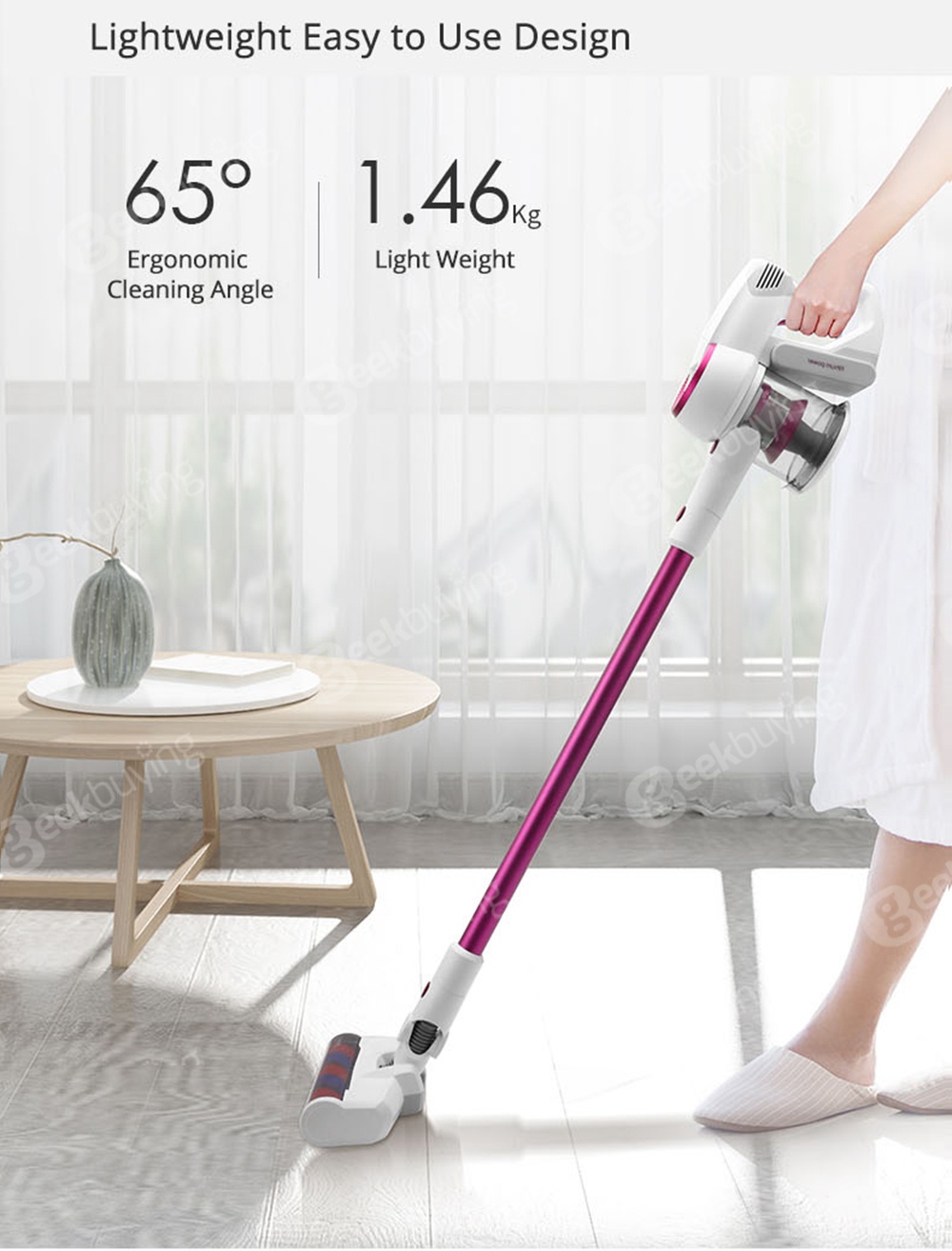 Xiaomi JIMMY JV53 Aspirateur à main sans fil 125AW Aspiration puissante Moteur haute efficacité Brosse anti-enroulement - Violet